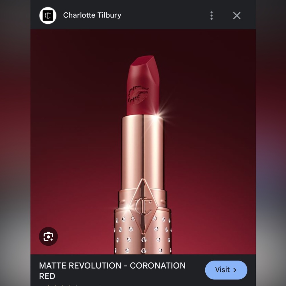ISO Charlotte Tilbury lipstick in shade Coronation Red